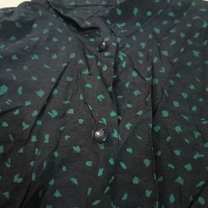 Black Color Green Dotted Short Shirt