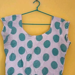 Pure Cotton Polka Dot Kurta