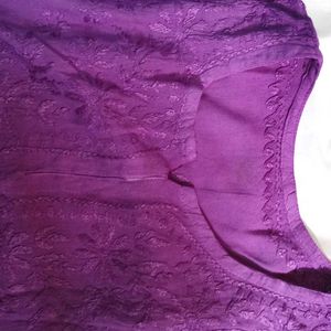 Ombre Purple Chikankari Kurti