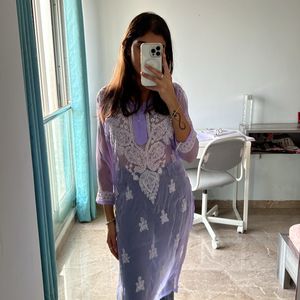 Purple chikankari Kurti