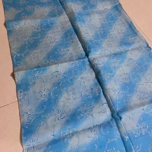 Sky Blue Cotton Saree