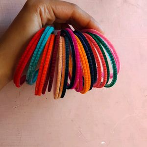 #Colorful Velvet Metal #Bangles#minimal