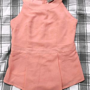 Peach Top With Back Zipper