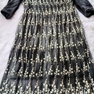 Beautiful Net Embroidery Long Dress.