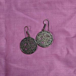 925 Floral Disc Earring