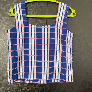 Square print Crop Top