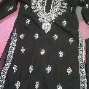 Chikankari black Kurti