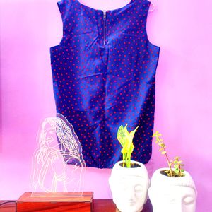 Cute Blue 3D Hearts Printed Pinterest Top (Women)