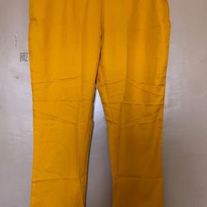 Yellow Anarkali Kurta With Trousers Set For Women