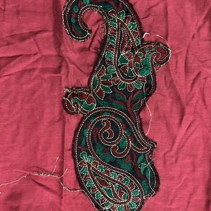 Reddish Maroon Kurti With Border