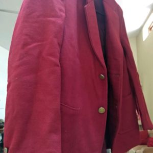 Maroon woollen blazer