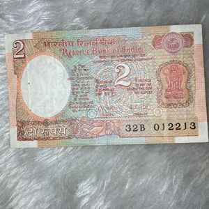 2 Rupees indian Note vintage