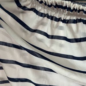 Blue And White Striped Skirt