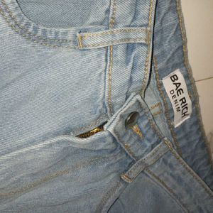 High-Waisted Light Wash Denim