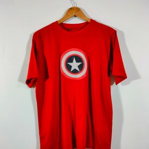 Red Printed Casual T Shirt (Men's)