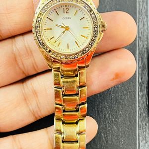 GUESS Women Gold  Analogue Watch