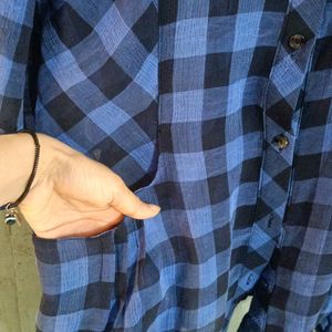 Blue Checkered Top Shirt