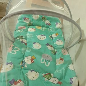 Baby Bed with Pillow + 2 Dresses + Mosquito Net+Fr