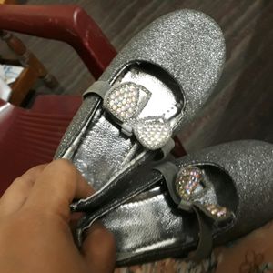 Beautiful Grey Color Glitter Shoe For 2to4 Girl