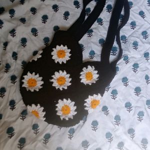 Crochet Daisy Tote Bag