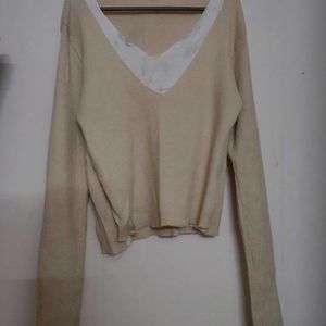 Beige Sweatshirt with attached Tank Top