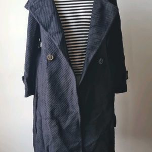 Black Korean Thrifted Overcoat