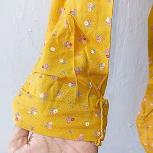 Mustard Yellow Short Kurti