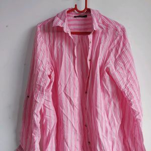 Dunnes Pink And White Strip Shirt