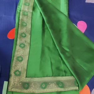 Green Saree With Border