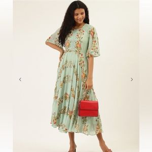 LABEL RITU KUMARFloral Print Fit & Flare Dress