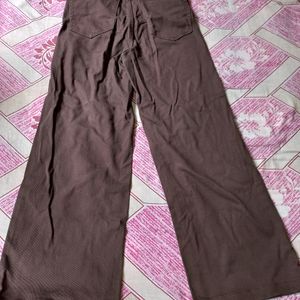 H & M Women Brown Wide Twill Trouser