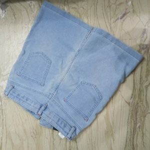 DIWALI SALE!! BLUE DENIM FITTED MINI SKIRT