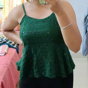 Dark Green Short Kurti