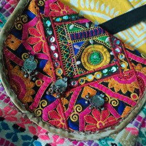 Fabric Crossbody Jhola Bag And Rajasthani Sling