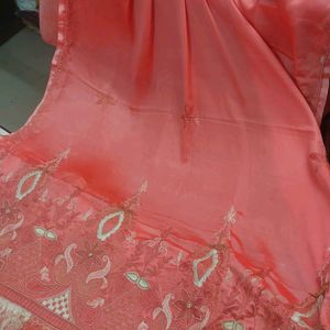 Pure Silk Sareee With Aari Work All Over Handmade