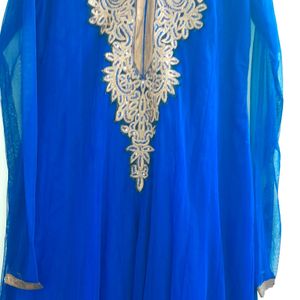 Blue Net Anarkali