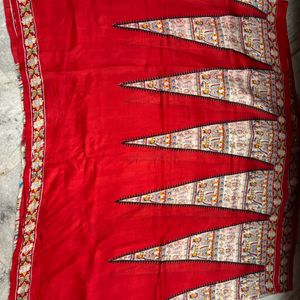 Pure Silk Madhubani Painted Saree With Blouse