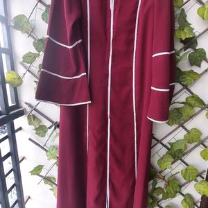 Maroon Lace Abaya