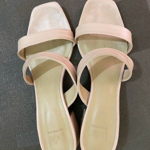 Nude Solid Block Heels