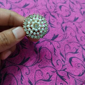 Totally New Beautiful Stone And Pearl Studded Ring