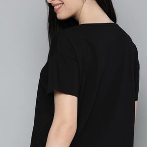 Black Printed Oversize T-shirt