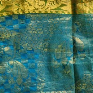 Blue And Green Silk Saree