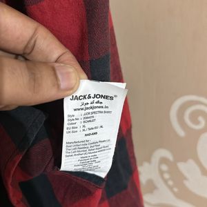 Jack & Jones Checked Hooded Cotton Casual Shirt