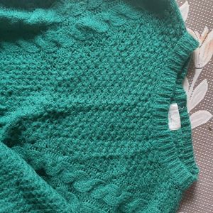 Royal Green Woollen Sweater Women