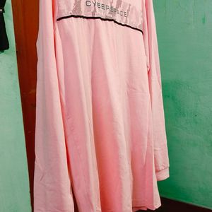 New Unused Eye-catchy Pink Coloured Full T-shirt