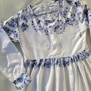 Women White Floral Mini Dress