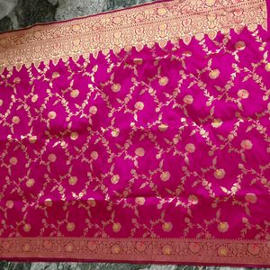 Hot Pink Majenta Banarsi Saree