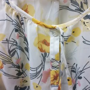 Beautiful White Printed Jorjet Material Top