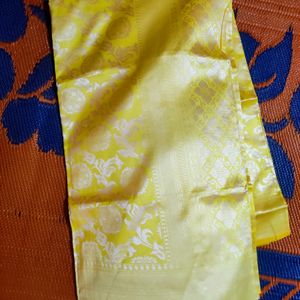 Lime Green Banarasi Silk Saree