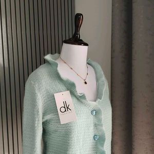 Pinteresty Pastle Blue Cardigan With Heart Buttons